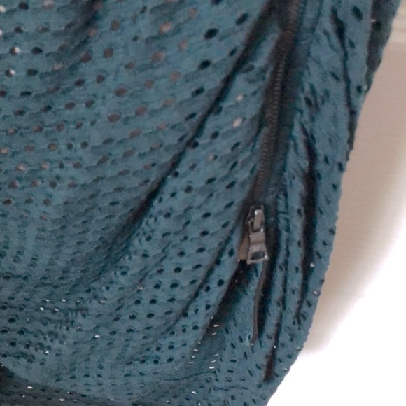 BCBGMAXZARIA Hunter Green ‘Sheer’ Ruched Dress-New - Picture 4 of 5